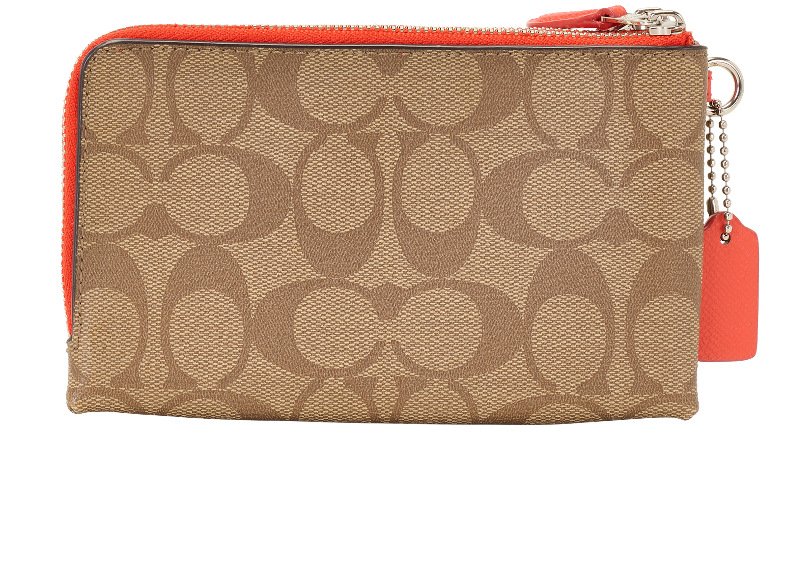 Coach Double Zip Wallet, &pound;50, Accessories, Beige/Red, Canvas, Back view